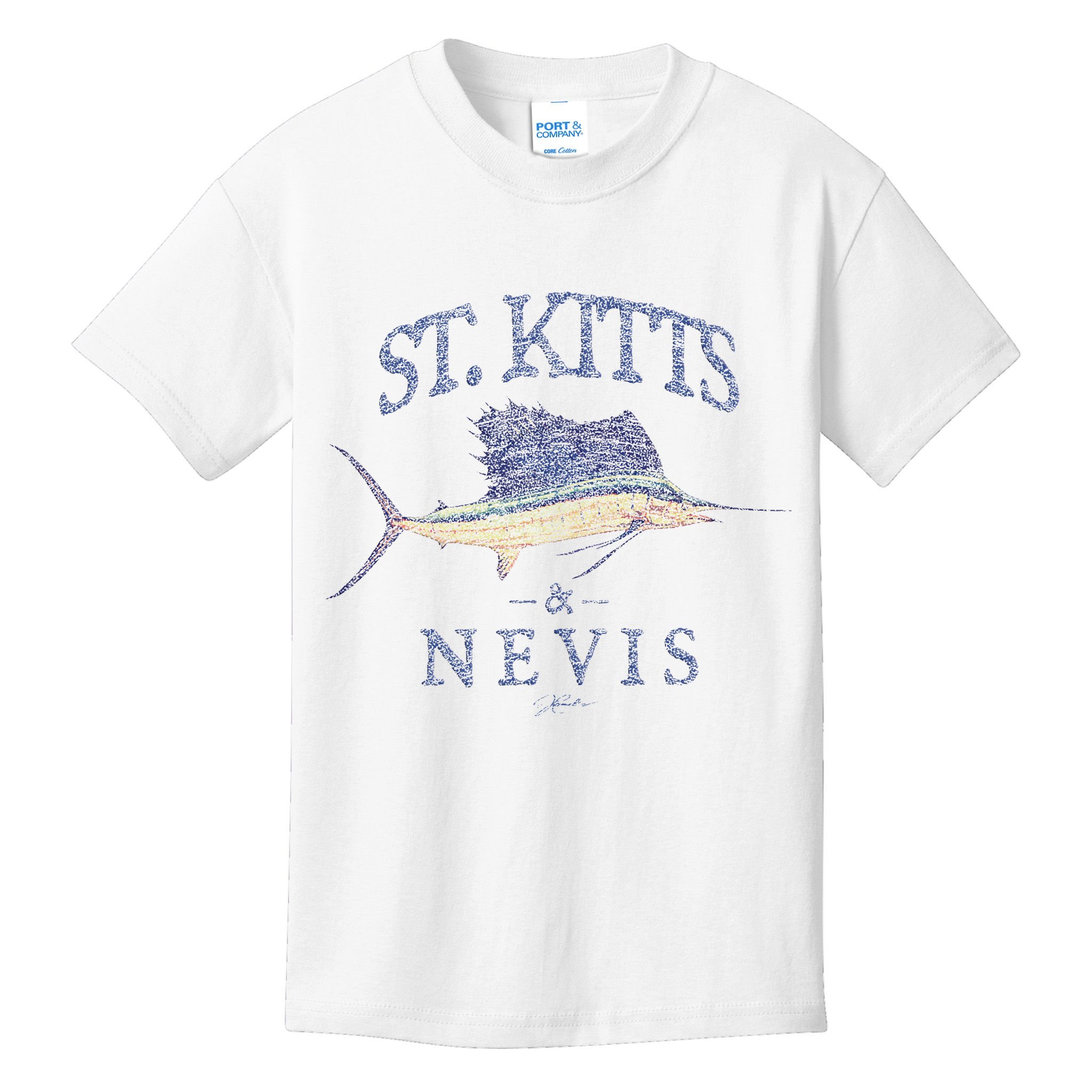 St. Kitts & Nevis Vintage Sailfish Kids T-Shirt