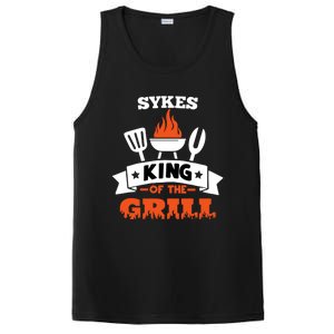 Sykes King Of The Grill Grilling Bbq Chef Master Cooking Cute Gift PosiCharge Competitor Tank