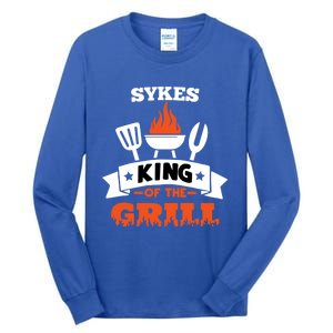 Sykes King Of The Grill Grilling Bbq Chef Master Cooking Cute Gift Tall Long Sleeve T-Shirt