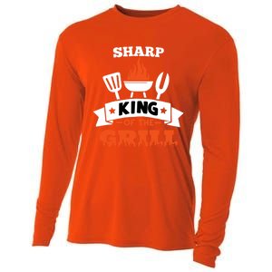 Sharp King Of The Grill Grilling Bbq Chef Master Cooking Gift Cooling Performance Long Sleeve Crew