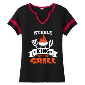 Steele King Of The Grill Grilling Bbq Chef Master Cooking Great Gift Ladies Halftime Notch Neck Tee