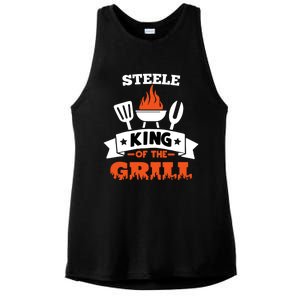 Steele King Of The Grill Grilling Bbq Chef Master Cooking Great Gift Ladies PosiCharge Tri-Blend Wicking Tank