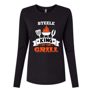 Steele King Of The Grill Grilling Bbq Chef Master Cooking Great Gift Womens Cotton Relaxed Long Sleeve T-Shirt