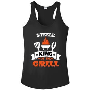 Steele King Of The Grill Grilling Bbq Chef Master Cooking Great Gift Ladies PosiCharge Competitor Racerback Tank