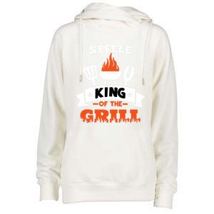 Steele King Of The Grill Grilling Bbq Chef Master Cooking Great Gift Womens Funnel Neck Pullover Hood