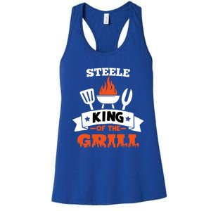 Steele King Of The Grill Grilling Bbq Chef Master Cooking Great Gift Women's Racerback Tank