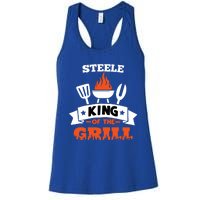 Steele King Of The Grill Grilling Bbq Chef Master Cooking Great Gift Women's Racerback Tank