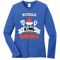 Steele King Of The Grill Grilling Bbq Chef Master Cooking Great Gift Ladies Long Sleeve Shirt