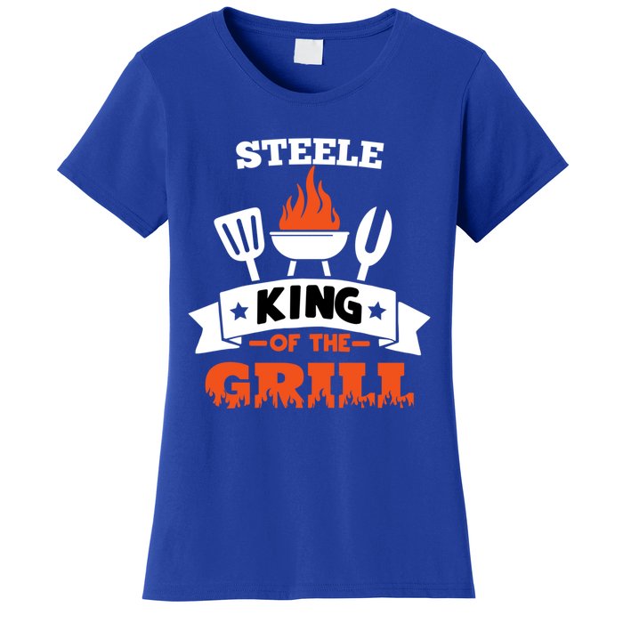 Steele King Of The Grill Grilling Bbq Chef Master Cooking Great Gift Women's T-Shirt