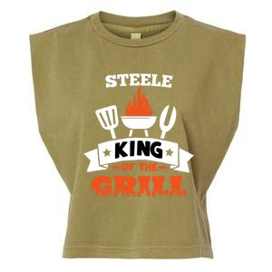 Steele King Of The Grill Grilling Bbq Chef Master Cooking Great Gift Garment-Dyed Women's Muscle Tee