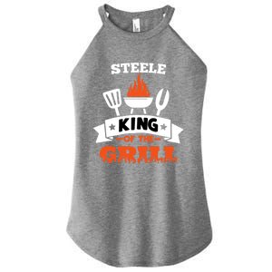 Steele King Of The Grill Grilling Bbq Chef Master Cooking Great Gift Women's Perfect Tri Rocker Tank