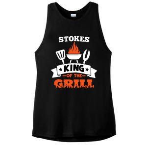 Stokes King Of The Grill Grilling Bbq Chef Master Cooking Meaningful Gift Ladies PosiCharge Tri-Blend Wicking Tank