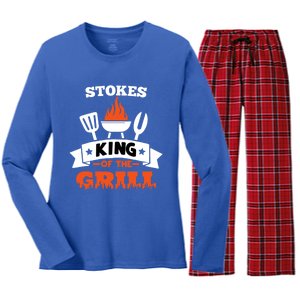 Stokes King Of The Grill Grilling Bbq Chef Master Cooking Meaningful Gift Women's Long Sleeve Flannel Pajama Set 