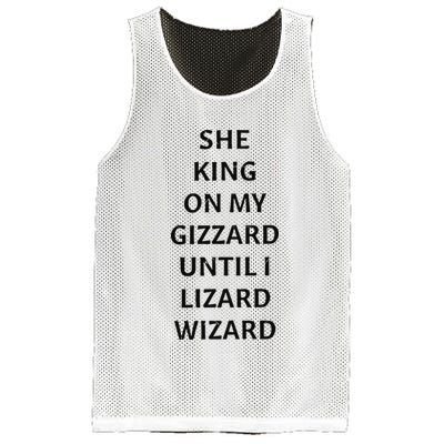 She King On My Gizzard Until I Lizard Wizard Mesh Reversible Basketball Jersey Tank