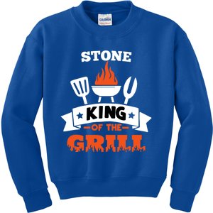 Stone King Of The Grill Grilling Bbq Chef Master Cooking Gift Kids Sweatshirt