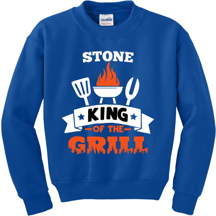 Stone King Of The Grill Grilling Bbq Chef Master Cooking Gift Kids Sweatshirt