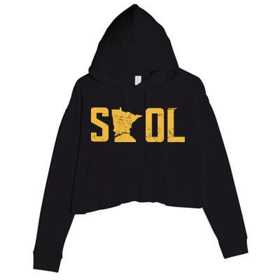 Skol Helmet Vintage Viking Logo Crop Fleece Hoodie