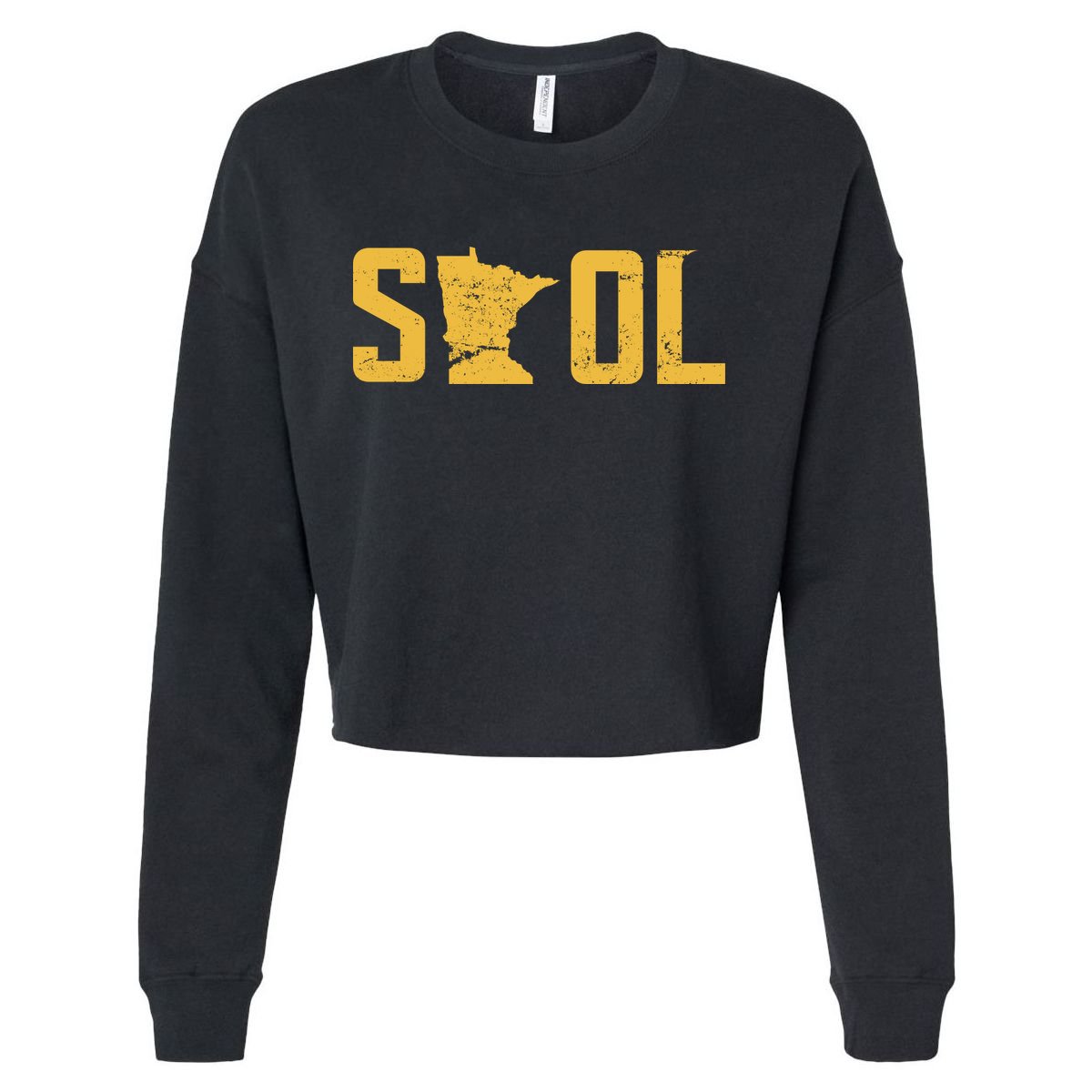 Skol Helmet Vintage Viking Logo Cropped Pullover Crew
