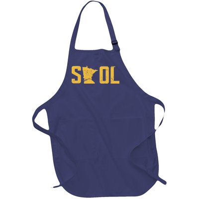 Skol Helmet Vintage Viking Logo Full-Length Apron With Pockets