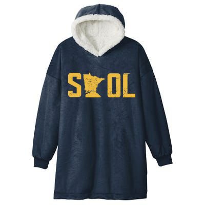 Skol Helmet Vintage Viking Logo Hooded Wearable Blanket