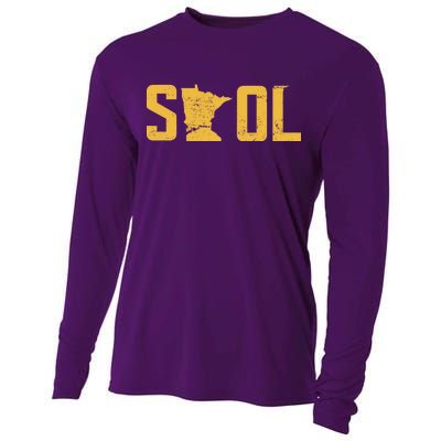 Skol Helmet Vintage Viking Logo Cooling Performance Long Sleeve Crew