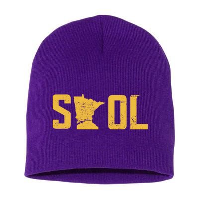 Skol Helmet Vintage Viking Logo Short Acrylic Beanie