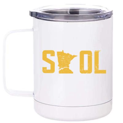 Skol Helmet Vintage Viking Logo 12 oz Stainless Steel Tumbler Cup