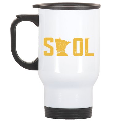 Skol Helmet Vintage Viking Logo Stainless Steel Travel Mug