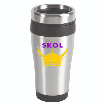 Skol Viking Helmet Minneapolis Miracle 16oz Travel Tumbler