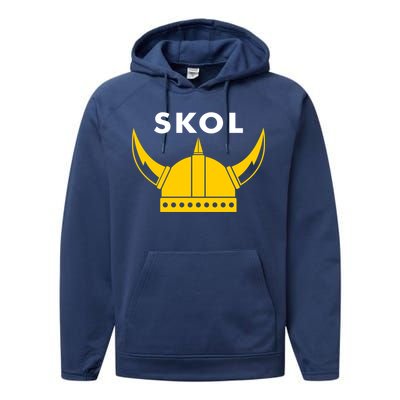 Skol Viking Helmet Minneapolis Miracle Performance Fleece Hoodie