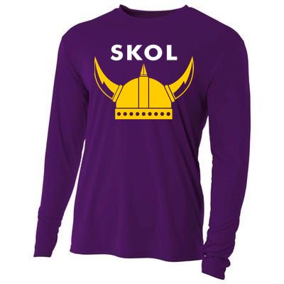 Skol Viking Helmet Minneapolis Miracle Cooling Performance Long Sleeve Crew