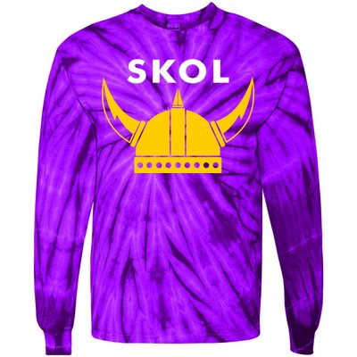 Skol Viking Helmet Minneapolis Miracle Tie-Dye Long Sleeve Shirt