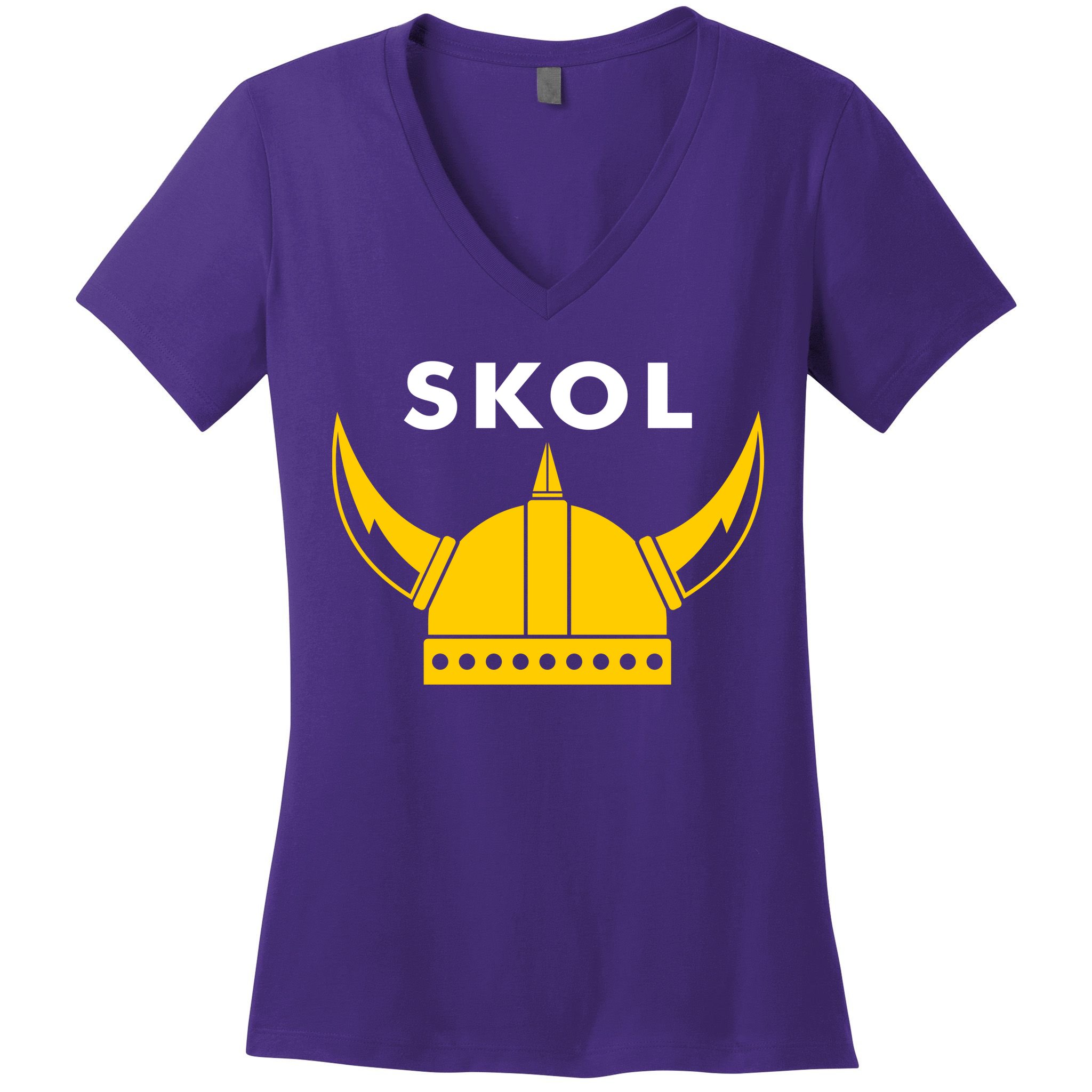 Skol Viking Helmet Minneapolis Miracle Women's V-Neck T-Shirt