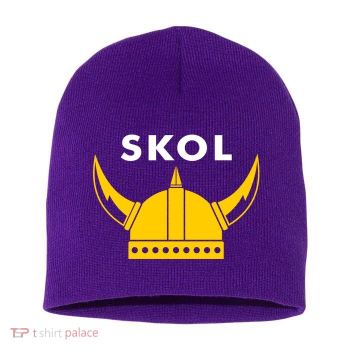Skol Viking Helmet Minneapolis Miracle Short Acrylic Beanie