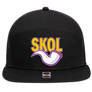 Skol Viking Horn 7 Panel Mesh Trucker Snapback Hat