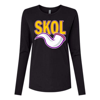 Skol Viking Horn Womens Cotton Relaxed Long Sleeve T-Shirt