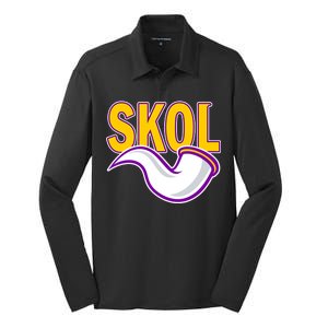 Skol Viking Horn Silk Touch Performance Long Sleeve Polo