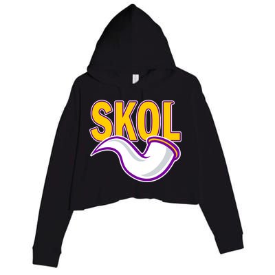 Skol Viking Horn Crop Fleece Hoodie