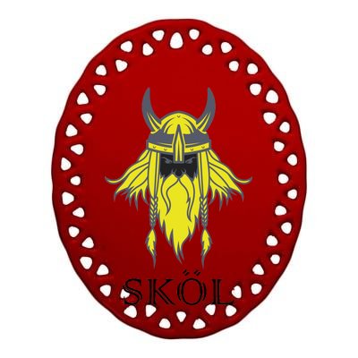 SKOL Viking Nordic Scandinavian Ceramic Oval Ornament