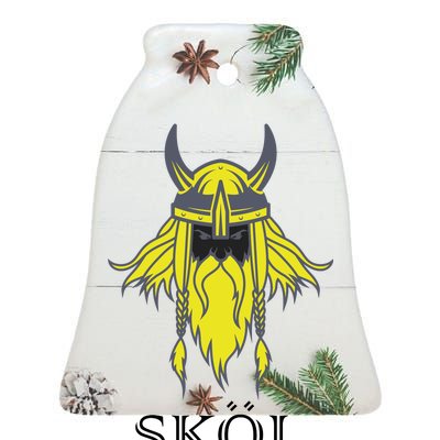 SKOL Viking Nordic Scandinavian Ceramic Bell Ornament