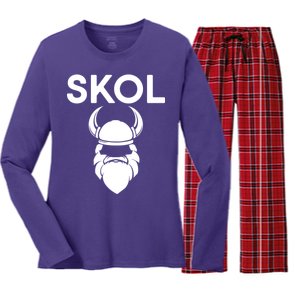 Skol Vikings  Women's Long Sleeve Flannel Pajama Set 