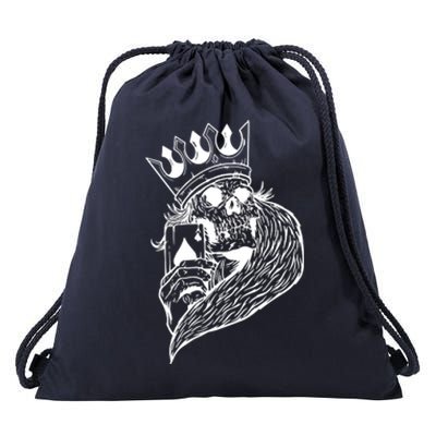 Skeleton King Poker Drawstring Bag