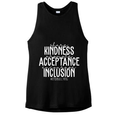Share Kindness Promote Acceptance Encourage Inclusion End Bullying Ladies PosiCharge Tri-Blend Wicking Tank