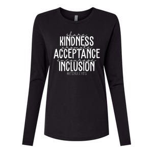 Share Kindness Promote Acceptance Encourage Inclusion End Bullying Womens Cotton Relaxed Long Sleeve T-Shirt