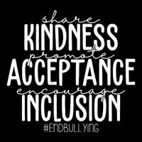Share Kindness Promote Acceptance Encourage Inclusion End Bullying Flat Bill Trucker Hat
