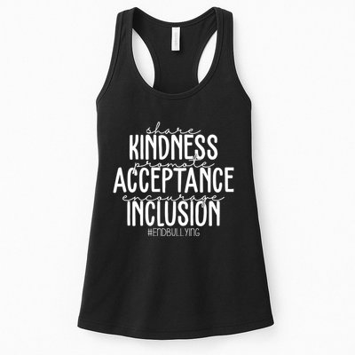 Share Kindness Promote Acceptance Encourage Inclusion End Bullying Womens Tank Top