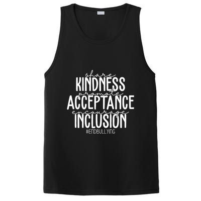 Share Kindness Promote Acceptance Encourage Inclusion End Bullying PosiCharge Competitor Tank