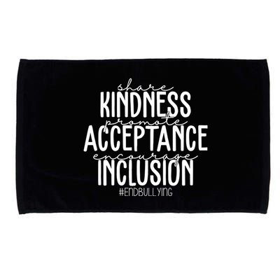 Share Kindness Promote Acceptance Encourage Inclusion End Bullying Microfiber Hand Towel
