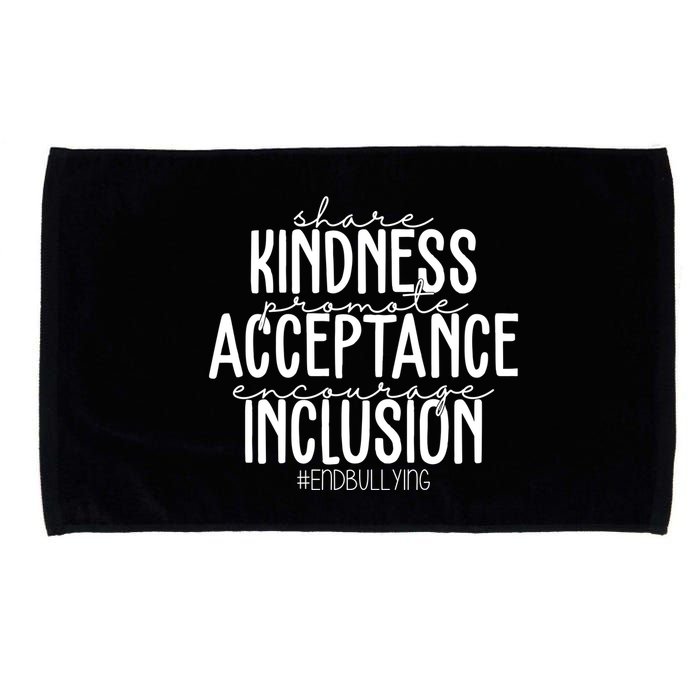Share Kindness Promote Acceptance Encourage Inclusion End Bullying Microfiber Hand Towel