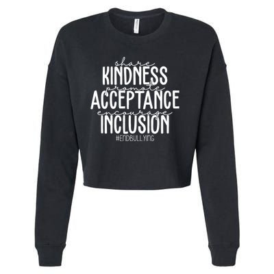 Share Kindness Promote Acceptance Encourage Inclusion End Bullying Cropped Pullover Crew